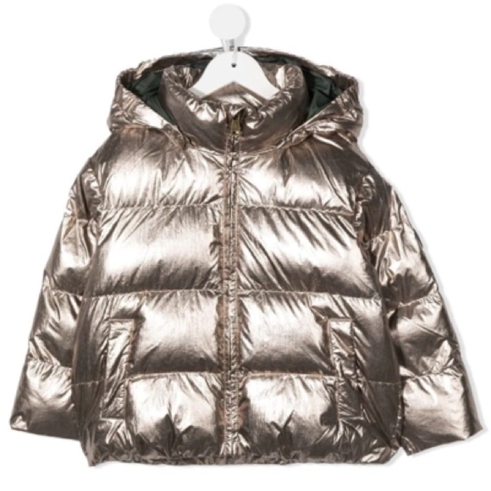 Bonpoint Blythe Rose/Gold kids puffer down jacket Sz 2